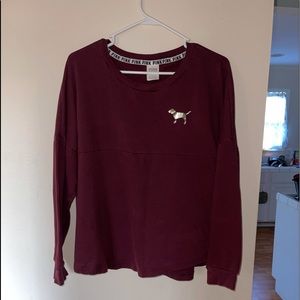 Victoria Secrets PINK Burgundy Crew Neck Sweater